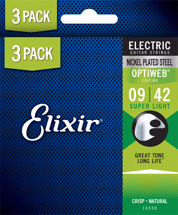 Elixir Optiweb Super Light 3-Pack - Struny do gitary elektrycznej