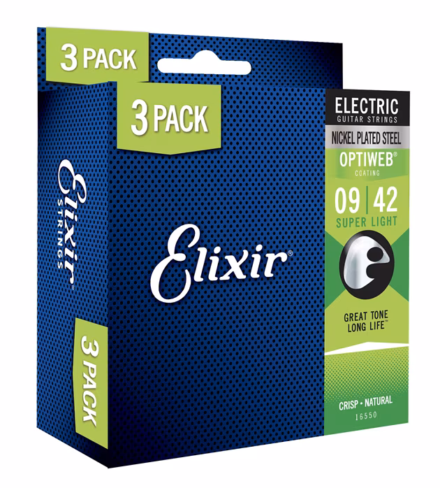 Elixir Optiweb Super Light 3-Pack - Struny do gitary elektrycznej