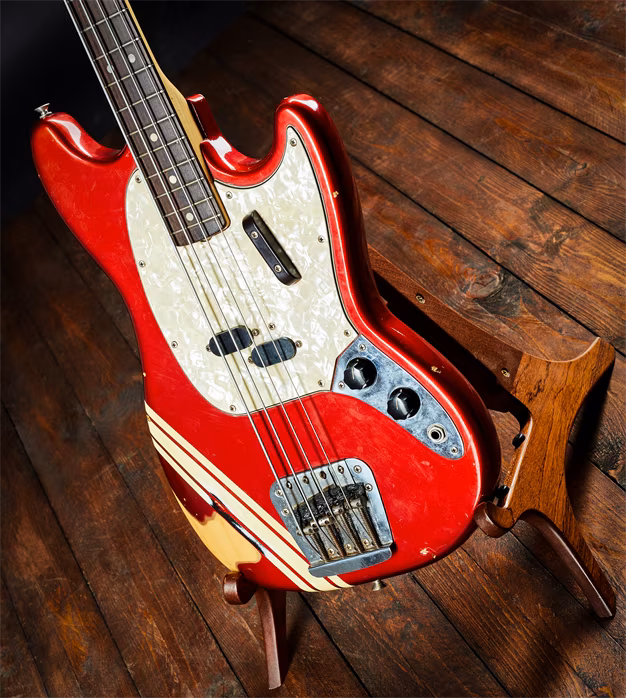 Fender 1973 Mustang Bass Competition Red - Elektryczna gitara basowa