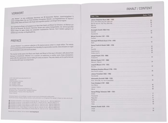 MS Ancient masters for soprano/alto recorder and piano/organ - Nuty na flet prosty