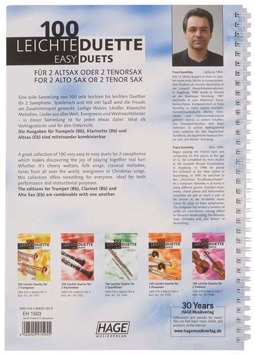 MS 100 Easy Duets for 2 Saxophones - Nuty na saksofon altowy