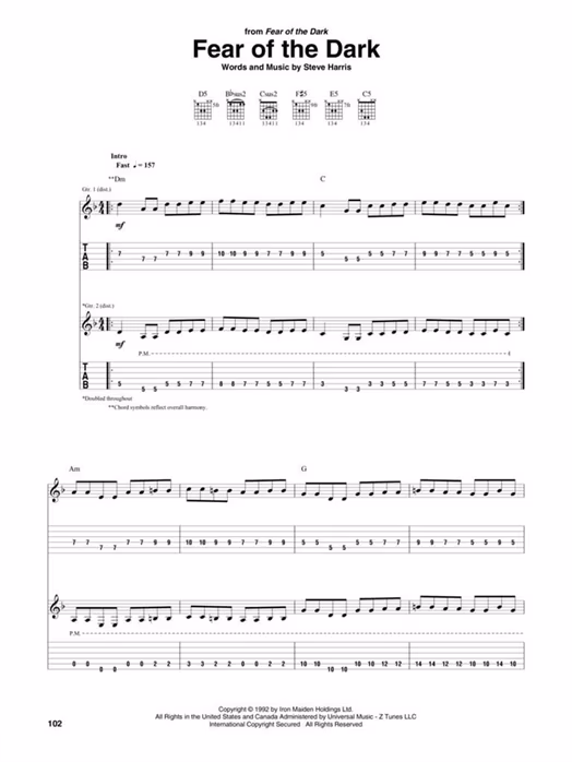 MS Iron Maiden - Guitar TAB - Nuty na gitarę