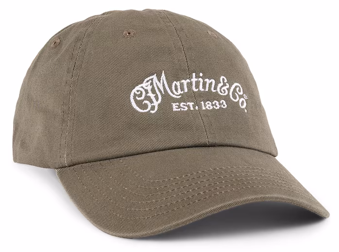 Martin Cotton Baseball Cap Olive/White Logo - Bejsbolówka
