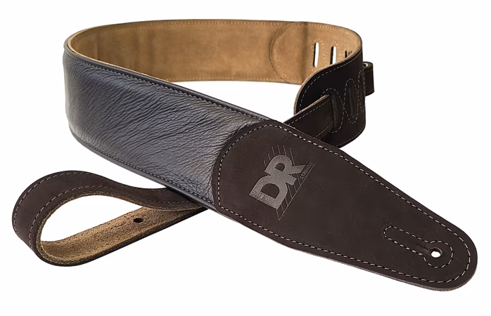 DR Strings Butter-Soft Brown Padded Strap - Pas gitarowy