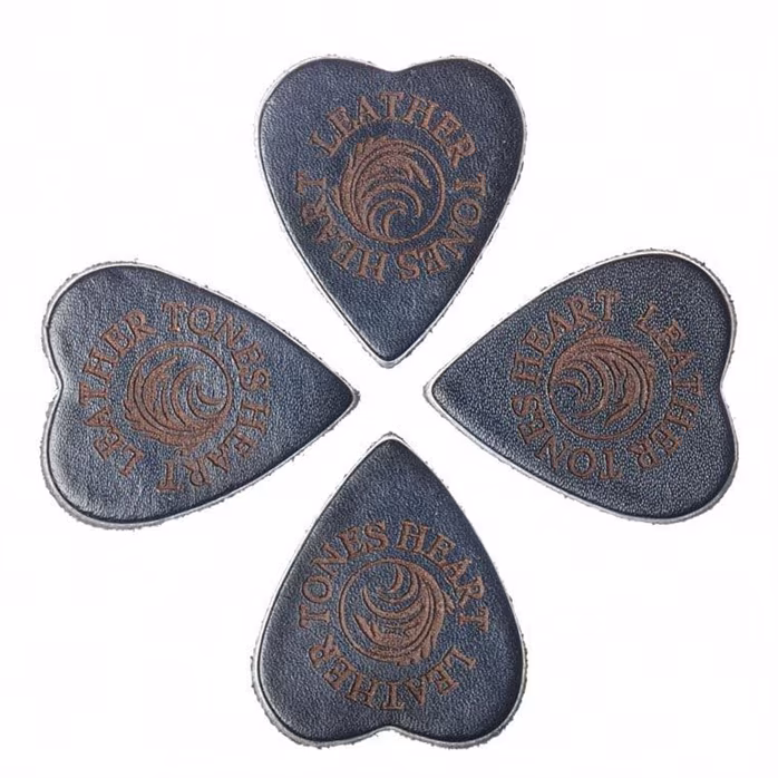 Timber Tones Leather Tones Heart Black Leather 4-Pack - Kostki