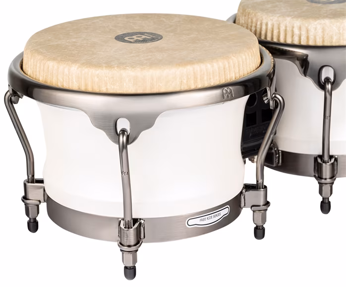 Meinl Artist Series Bongo Roberto Serrano, REMO® Fiberskyn Heads - 7" & 8 1/2" Pearl White - Bongosy