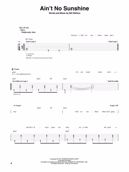 MS Looper Pedal Songbook - Nuty na gitarę