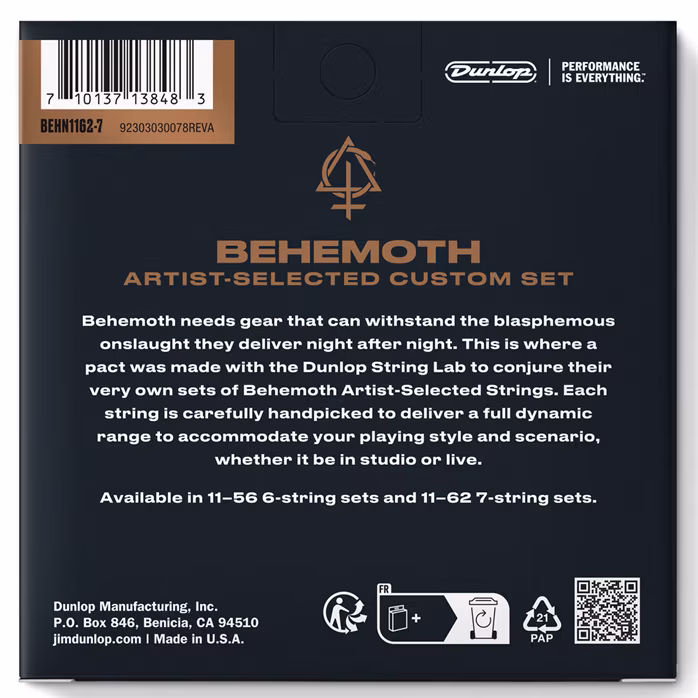 Dunlop Behemoth Custom Guitar Strings 11-62 7-String - Struny do siedmiostrunowej gitary elektrycznej