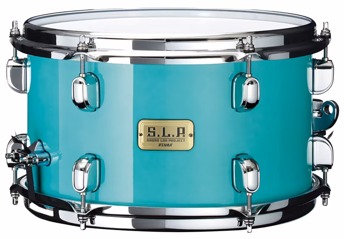 Tama S.L.P. Philo Tsoungui Mod Bubinga Snare Drum 12" x 7" - Electro Turquoise/Chrome HW - Werbel