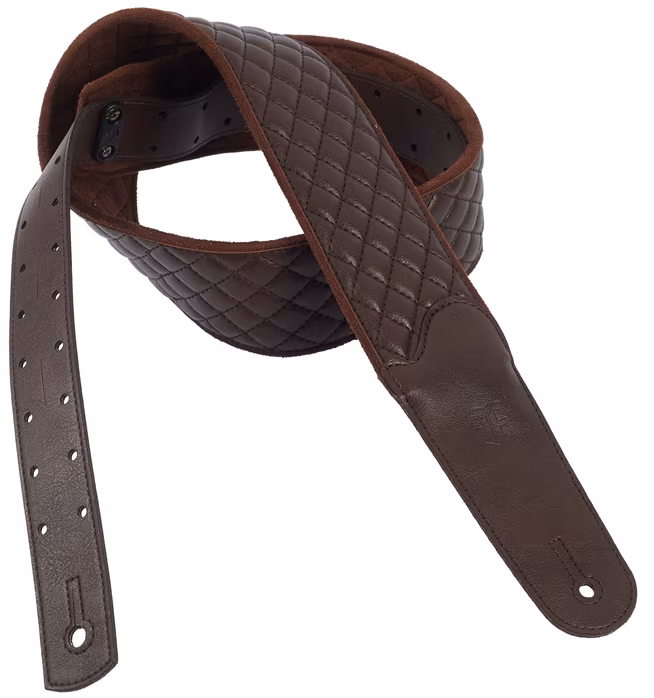 Furch Brown Quilted Vegan strap - Pas gitarowy