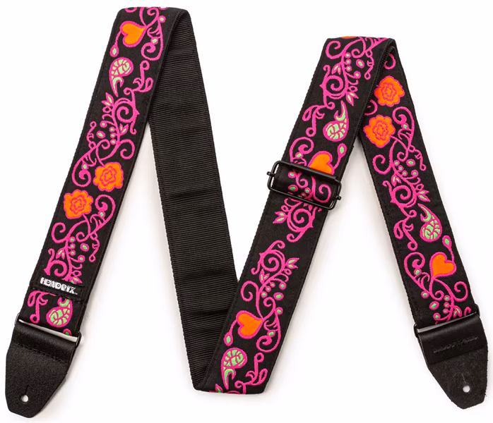 Dunlop Jimi Hendrix Blacklight Monterey Pink Strap - Pas gitarowy