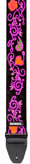 Dunlop Jimi Hendrix Blacklight Monterey Pink Strap - Pas gitarowy