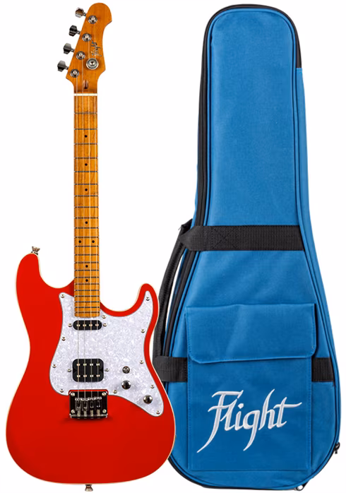 Flight Pathfinder Baritone Red - Ukulele elektryczne