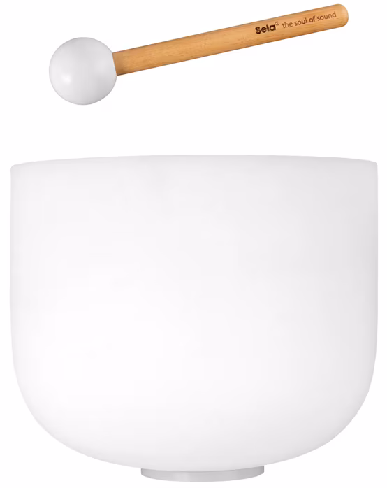 Sela 11" Crystal Singing Bowl Frosted F - 440 Hz - Misa tybetańska