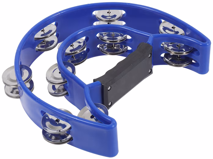 Cega Double Row Tambourine Blue - Tamburyn