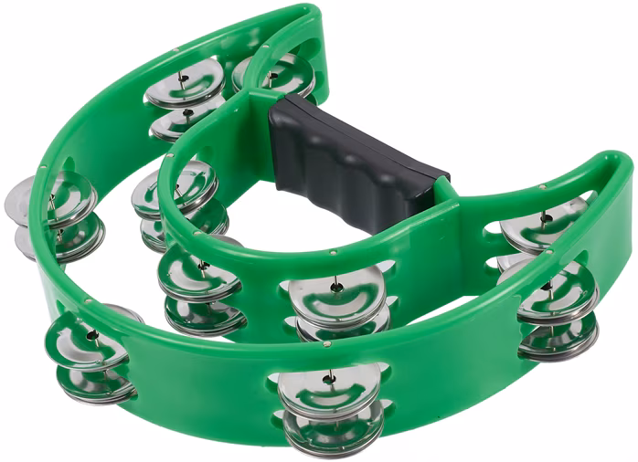 Cega Double Row Tambourine Green - Tamburyn