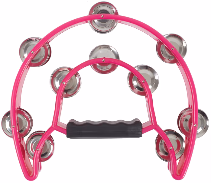Cega Double Row Tambourine Pink - Tamburyn