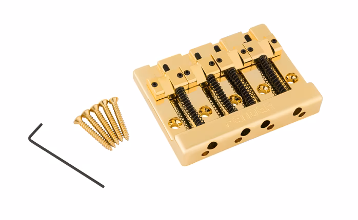 Fender HiMass Bass Bridge Brass Saddles Gold - Mostek