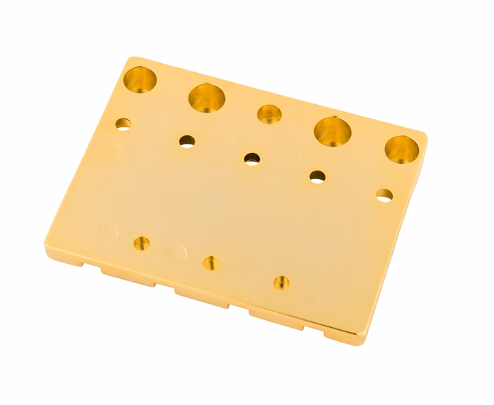 Fender HiMass Bass Bridge Brass Saddles Gold - Mostek