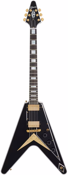 Gibson Custom Flying V Custom w/ Ebony Fingerboard Gloss Ebony - Gitara elektryczna