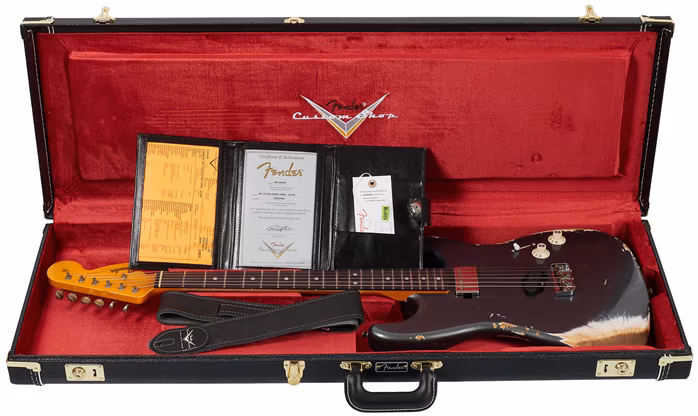 Fender Custom Shop Stratocaster SH Heavy Relic Aged Charcoal Frost Metallic - Gitara elektryczna