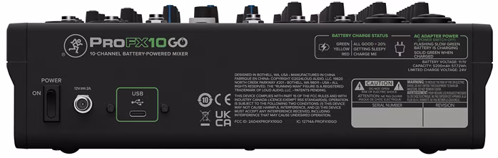 Mackie ProFX10 GO - Konsoleta mikserska akumulatorowa