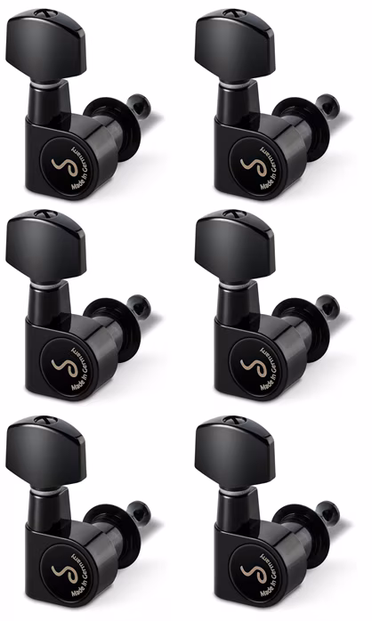 Schaller M6 Pin 6 left Black - Klucze do gitary