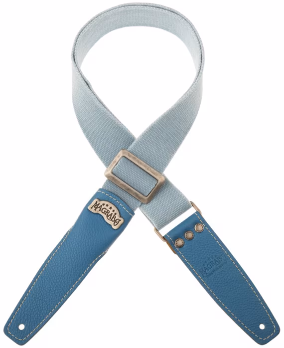 Magrabò Stripe SS Cotton Washed Celestial / Celestial 5 cm - Pas gitarowy