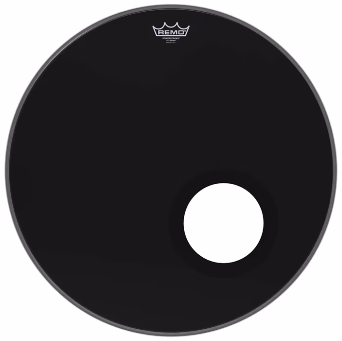 Remo 22" Powerstroke 3 Ebony s 5" otvorem - Naciąg rezonansowy do bębna basowego