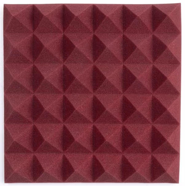 Gator Frameworks 12x12 Acoustic Pyramid Panel Burgundy 8 Pack - Gąbka akustyczna