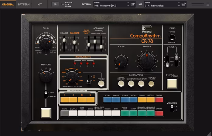 Roland CR-78 - Oprogramowanie