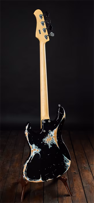 Xotic 2021 XJ-1T Black over Ice Blue Metallic Heavy Aged - Elektryczna gitara basowa