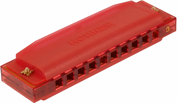 Hohner Translucent Harp C, red, hardcase - Harmonijka ustna