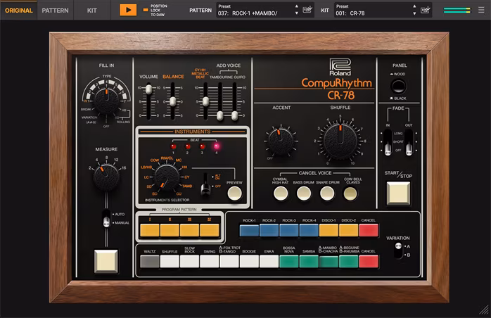 Roland CR-78 - Oprogramowanie