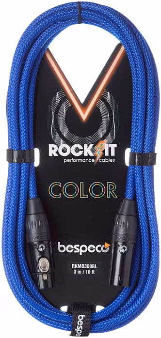 Bespeco Rockit Color Blue 10m XLR - Kabel mikrofonowy