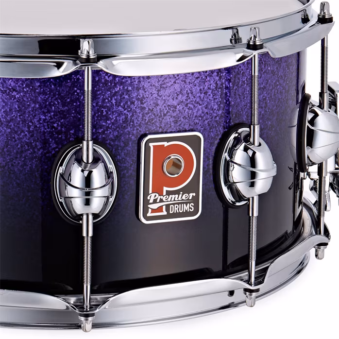 Premier Genista Maple 14" x 7" Snare Drum Purple Fade Sparkle - Werbel
