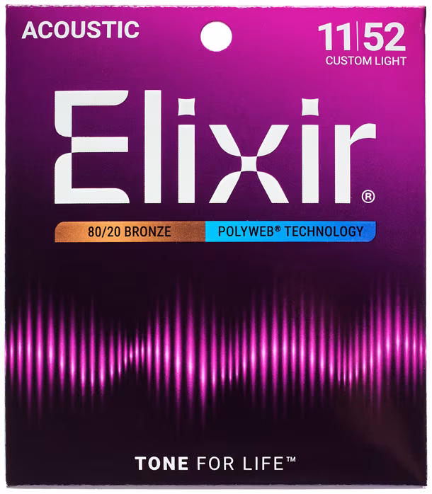 Elixir Polyweb 80/20 Bronze Custom Light - Metalowe struny do gitary akustycznej