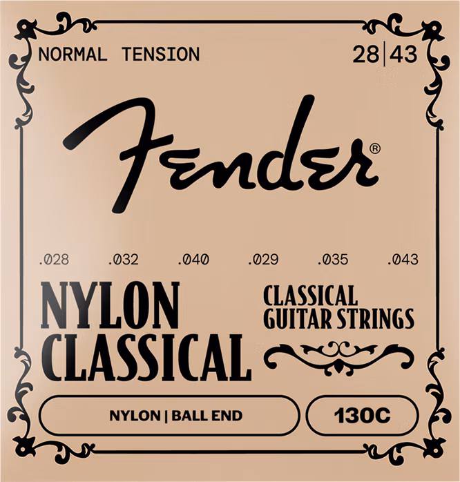 Fender 130C Clear/Silver Ball End - Struny nylonowe do gitary klasycznej