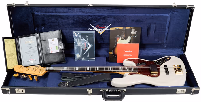Fender Custom Shop American Custom Jazz Bass EBY NOS White Blonde - Elektryczna gitara basowa