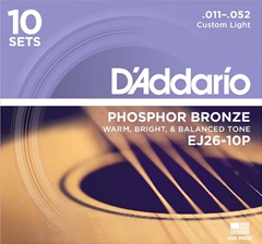 D'Addario EJ26-10P - Corzi de metal pentru chitară acustică