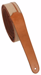 Taylor Vegan Leather Strap Tan With Natural Textile Trim - Curea chitară