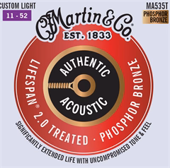 Martin Authentic Lifespan 2.0 92/8 Phosphor Bronze Custom Light - Corzi de metal pentru chitară acustică