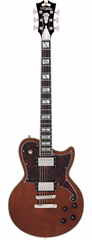 D'Angelico Deluxe Atlantic Baritone Satin Walnut - Chitară electrică bariton 