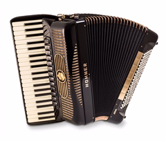 Hohner Gola 414, black with chin register - no blind - Klávesový akordeón