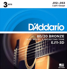D'Addario EJ11-3D - Kovové struny na akustickú gitaru