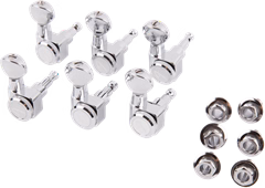 Fender Locking Tuning Machines, Vintage Buttons, Polished Chrome
