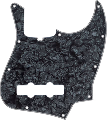 Fender Pickguard, Jazz Bass, 10-Hole Mount, Black Pearl, 4-Ply