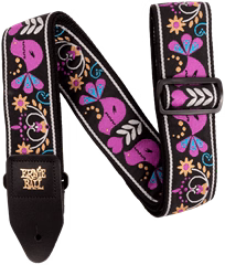 Ernie Ball Purple Bird Lupin Jacquard Strap - Gitarový popruh