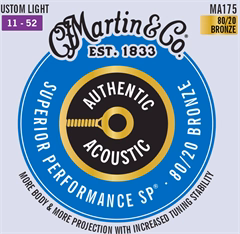 Martin Authentic SP 80/20 Bronze Custom Light - Kovové struny na akustickú gitaru