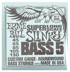 Ernie Ball 2850 Slinky Nickel Wound Super Long Scale 5-String Electric Bass 45-130 - Struny na päťstrunovú basgitaru